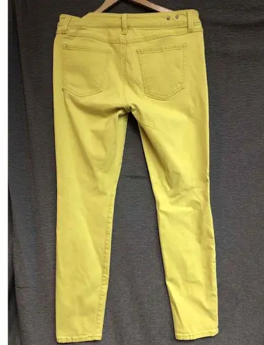 CAbi  Yellow Skinny Jeans Womens 5-Pocket Zip Fly Size 10