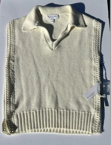 Michael Stars Torrance Collar Sweater Vest color chalk women’s x small