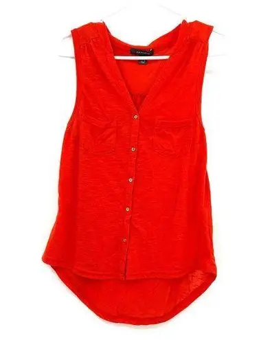 Primark  size‎ 2 red button front sleeveless shirt tank top pockets blouse