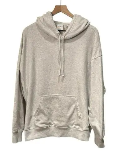 TNA Aritzia Gray Sweatfleece Terry Fleece Boyfriend Fit Hoodie Size XL