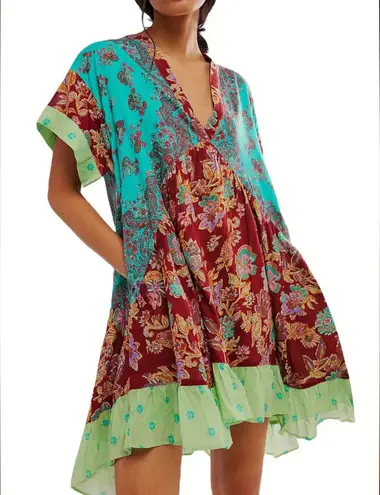 Bohemian Breezy Floral Mixed Pattern oversized tunic/dress with pockets