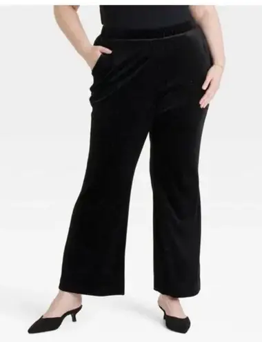 - Women's Velvet Trousers - Ava & Viv Black with silver detail 2X