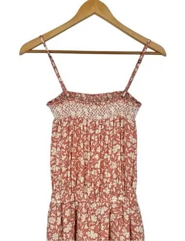 Faherty Renata Jumpsuit size Small in Coral Nusa Floral Cami Strap Lightweight Pink