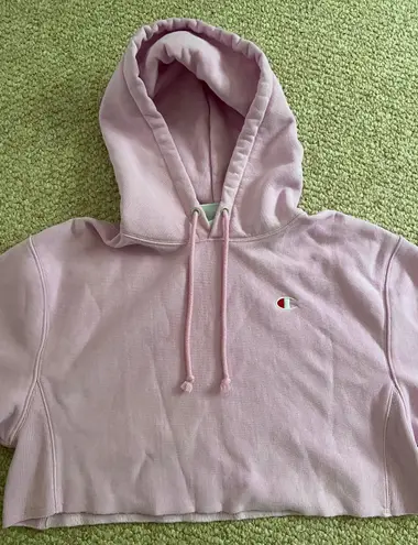 Champion Cropped Light Pink Hoodie