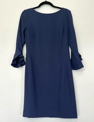 Karl Lagerfeld Paris Navy Scuba Crepe Sheath Dress Size 6