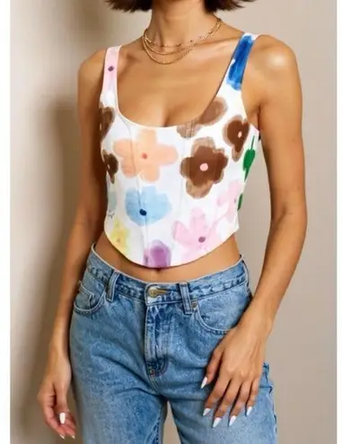 With Jean WITH JÉAN Cindy Corset, Viola Tricolour, Large