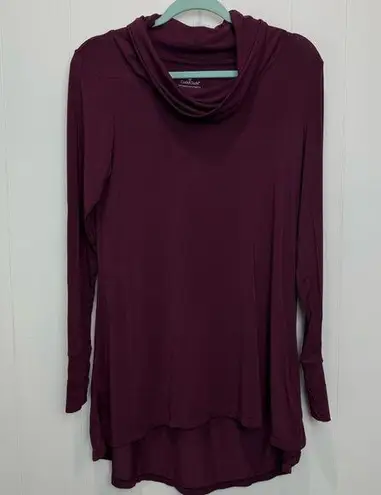 Cuddl Duds Softwear With Stretch Modal Purple Cowl Neck Pullover Top Size Medium