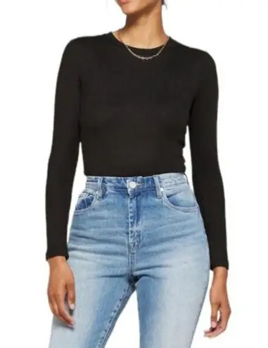 ALLSAINTS Bodyduit Women's 2 Black Ribbed Open Back Long Sleeve Thong NWOT