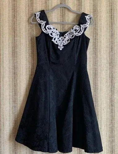 Jessica McClintock Bridal Black and White Dress Vintage Formal Attire Size 9/10