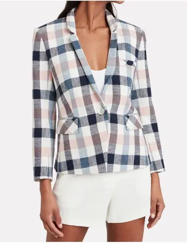 Veronica Beard Plaid Upcollar Schoolboy Dickey Blazer Jacket Size 2