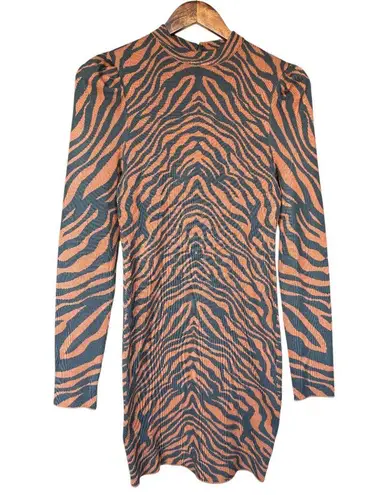 Jealous Tomato  Long Sleeve Tiger Bodycon Sweater Dress Sz M - Image 3