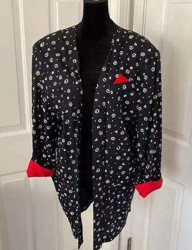 Breakin’ Loose 80s Black and Red Patterned Blazer Size M