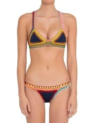 kiini  Swim Bottoms Tasmin Crocheted Bright Colored Bikini Large