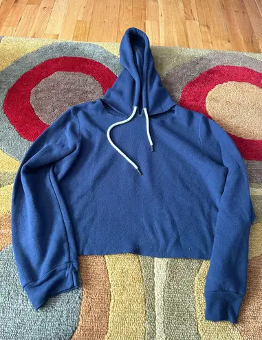 PST Los Angeles Navy Blue Cropped Cutout Hoodie Sweatshirt Women’s Large