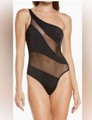 Norma Kamali Normal Kamali Snake Mesh One shoulder Swimsuit, size Large, $265