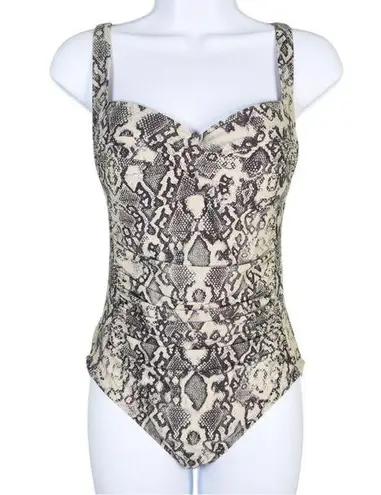 NIPTUCK SWIM Snake Print Ruched Multi Fit Cup One