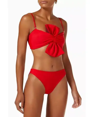 Anthro Juan De Dios Albatross Reversible Bikini Set Red Womens Size 2 XS