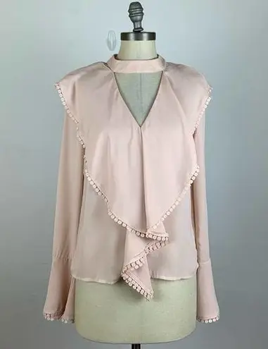 Endless Rose  Blush Keyhole Blouse Long Sleeve Medium