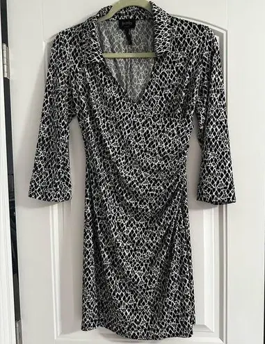 Laundry by Design Laundry geometric career dress office ruching size 2 collar stretch church
