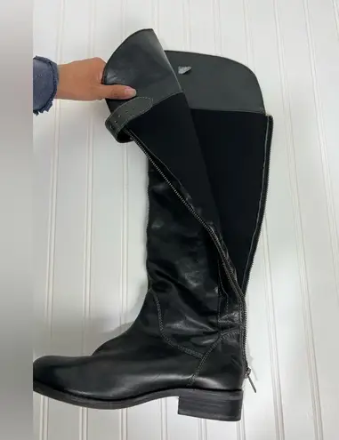 Hinge Over the Knee Leather tall boots In Black Size 7.5 Equestrian Bohemian