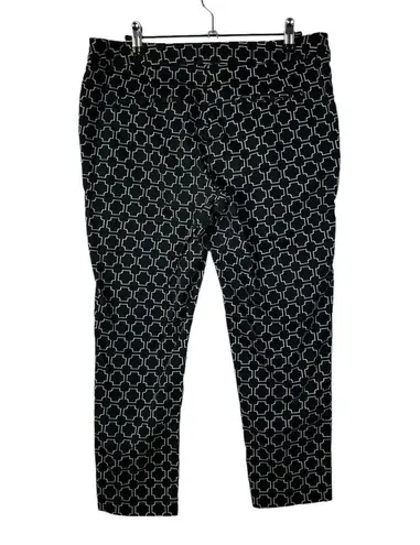 Amanda & Chelsea Black & White Geometric Square Printed Straight Leg Pants 8