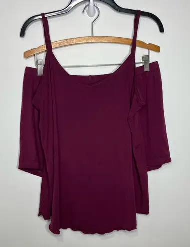 Lates by Kate cami tank and shorts pajama set wine color women’s size large Purple