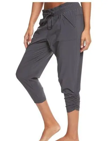 prAna Midtown Cropped Joggers Pants Yoga Capri Gray Size XS