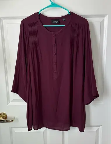 Avenue Plum Blouse 3/4 Sleeves Size 18/20