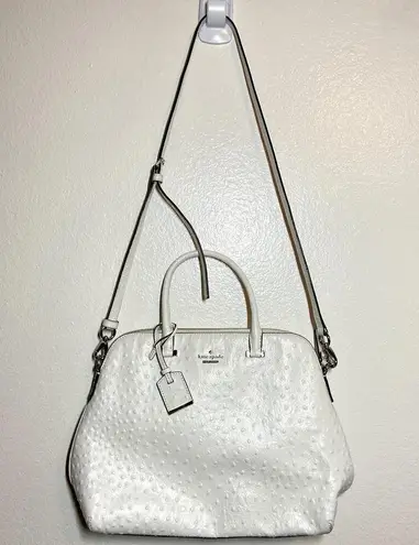 Kate Spade Cameron Street Margot Satchel Leather Textured Crossbody Bright White