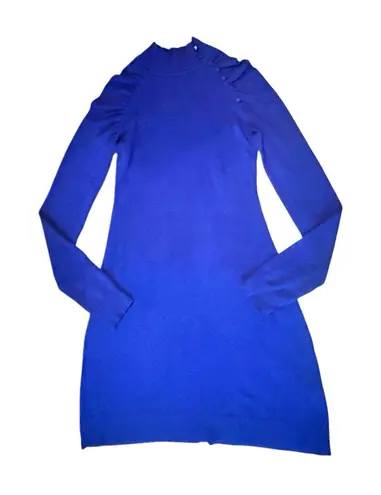 Source Unknown Vtg 90s Bodycon Mock Neck Ruched Button Sleeves Sweater Mini Dress Small Glam