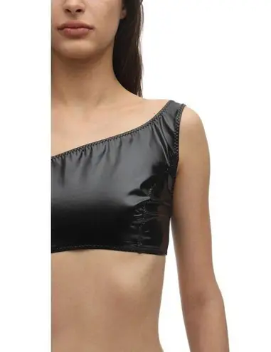 Lisa Marie Fernandez Arden Metallic PVC Bikini Set Black 0 Xsmall New Womens Size XS