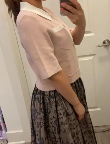 Maje pale pink knit cardigan. 3