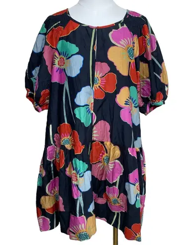 Velvet by Graham & Spencer Floral Dress Size M Puff Sleeve Boho Cotton Silk Size M