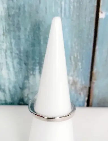 Blue Kyanite & CZ Silver ring size 6