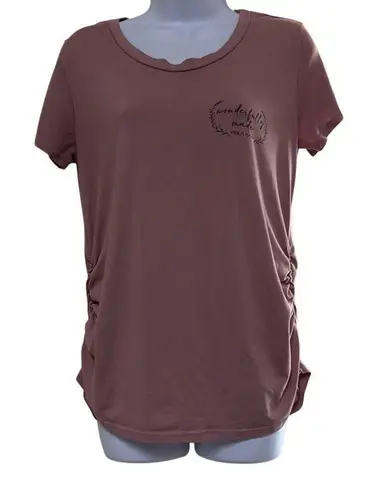 Ragdoll Medium Maternity Pink Psalm 139.14 Wonderfully Made Ruched Shirt