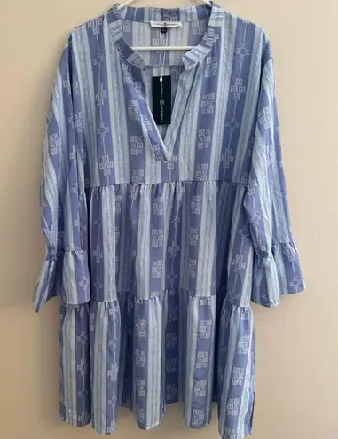 Michelle McDowell Morgan Dress Santorini Blue Size XXL NWT Tiered Babydoll