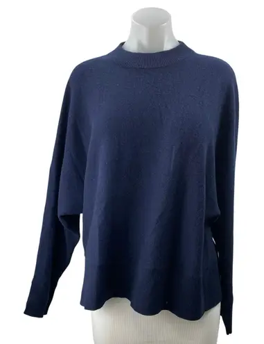 Whistles Women's Blue Mock Neck Long Dolman Sleeve Knit Pullover Sweater Top M Size M