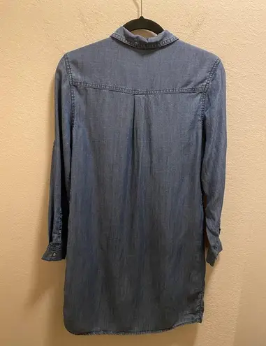 Boden Blue Long Sleeve Jean Collared Linen Blend Shirt Dress Size 6R