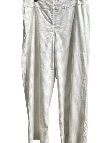 Lane Bryant  White Pinstripe Wide Leg Lined Women’s Pants Trousers Size 16