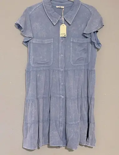 JODIFL Blue Mini Dress with Elegant Silhouette