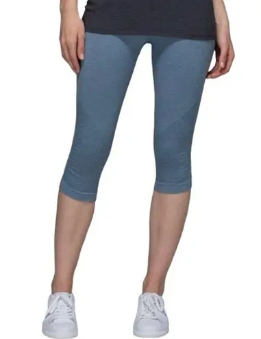 Lululemon  Leggings In The Flow Crop II Heathered Blue Denim Lulu Size 2 | XS