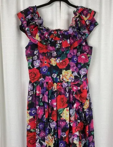 Ivy City Co Black Floral Havana Dress Sz.L NWT Size L