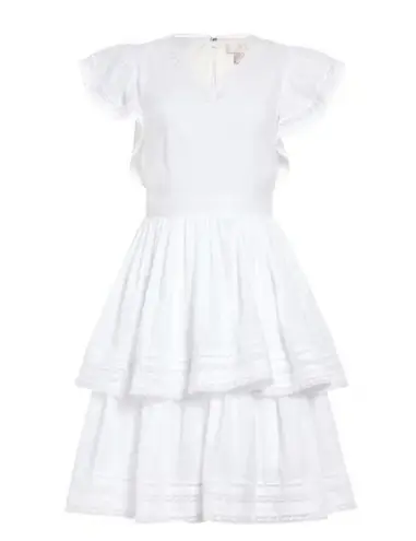 Rachel Parcell Swiss Dot Tiered Dress in White Size XX-Small