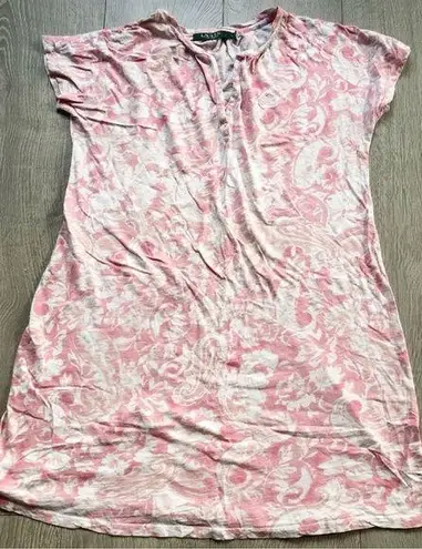 Ralph Lauren  Pink Patterned Sleepwear Lounge Gown Dress