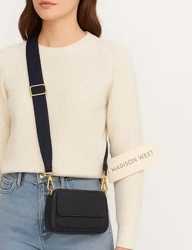 Madison West Elegant Black Crossbody Bag