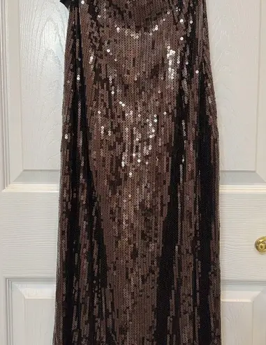 NWT Retrofete Ember Strapless Sequin Maxi Dress in Dark Chocolate Size XS Brown