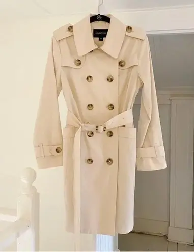 London Fog Double Breasted Trench Coat Size PXS Cream