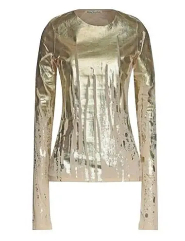 Acne Studios Acne metallic long sleeve tee gold M
