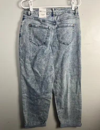 NWT INC international concepts core denim boyfriend mid rise flower size 10 Blue