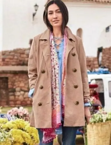 J. McLaughlin Sundance | XS| Trench Jacket Coat Womens Tan Mid Length Double Breasted thumbnail 2